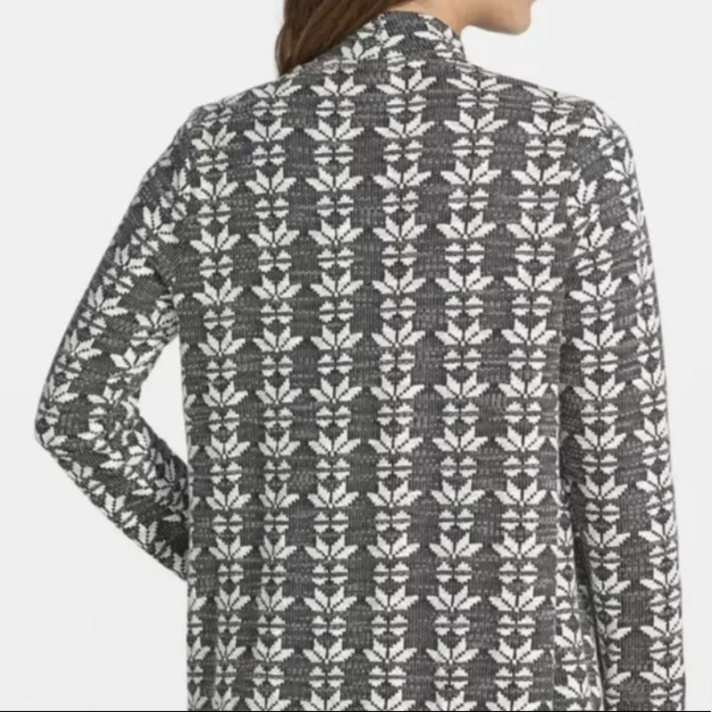 KUT FROM THE KLOTH Black White open waterfall cardigan sweater - Picture 3 of 10